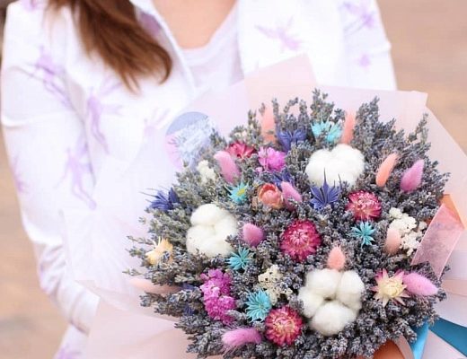 bc8538c6f126acacdf9ee68a3ad786bf Размеры и описание букета из сухоцветов.