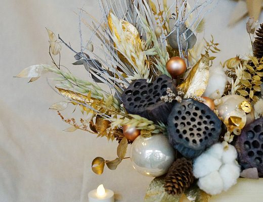 egp4eizr8bcbedqs3b0ipl1907212s5p Новогодняя композиция с лотосом и хлопком.