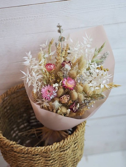 фото букета из сухоцветов в подарок