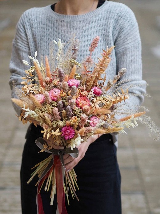 фото букета из сухоцветов в подарок