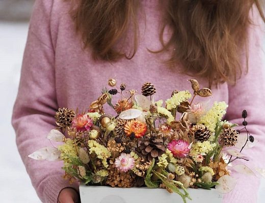 141aea0143c4c9aebb6b35c8de3e17a9 Описание и размеры композиции из сухоцветов.