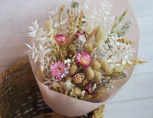 198c04afdb0b5d701b659fd02f7f6d07 Описание и размеры букета из сухоцветов.