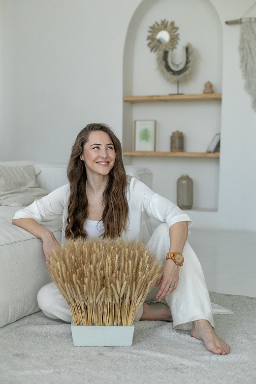 Фото композиции из сухоцветов в интерьер. 