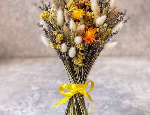 cb78fae99d8bfb59574285b817977e21 Описание и размеры букета из сухоцветов.