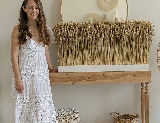 Композиция из флористической пшеницы