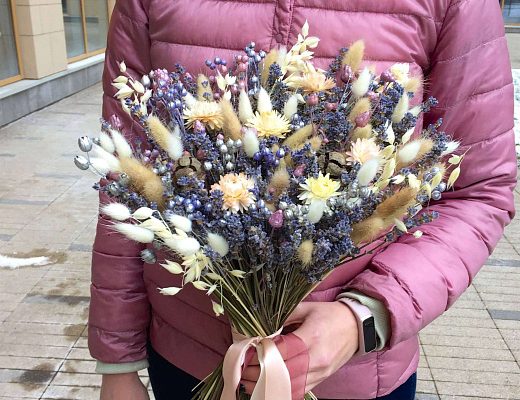 1a82c599c65056c107b50cca0ed44305 Описание и размеры букета из сухоцветов.