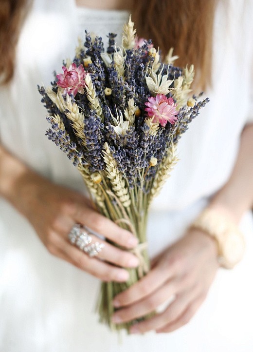 фото свадебного букета из сухоцветов